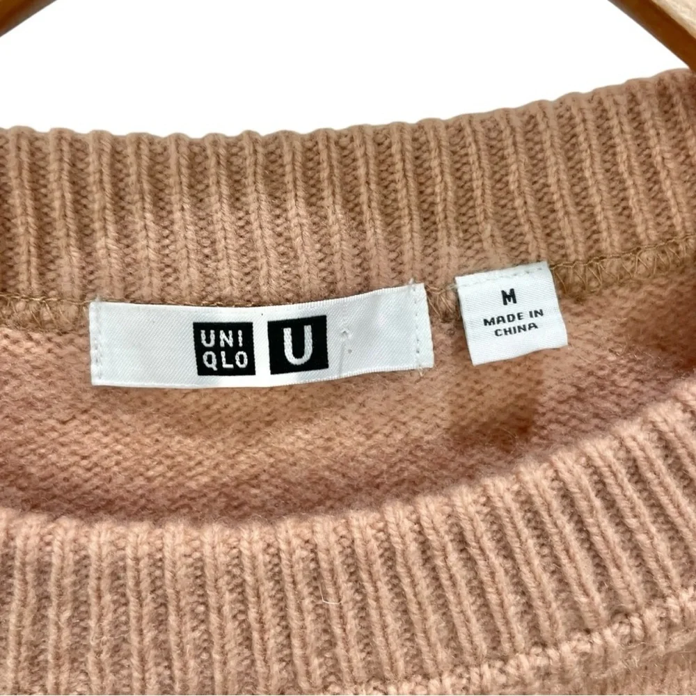 Uniqlo U Premium 100% Lambswool Sweater in Peach Tan Size M - Picture 4 of 6